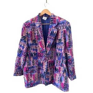 EUC Vintage Silk Blazer Sz XL